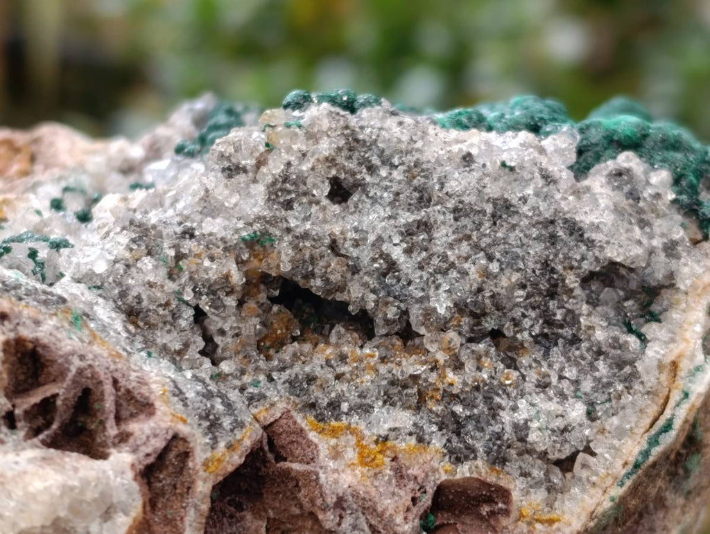 Natural Crystalline Ball Malachite and Quartz On Dolomite Matrix Specimen x 1 From Kambove, Congo - Toprock Gemstones and Minerals 