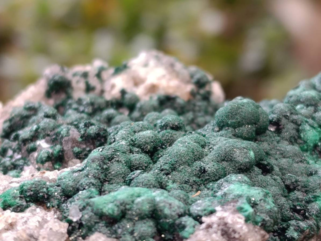 Natural Crystalline Ball Malachite and Quartz On Dolomite Matrix Specimen x 1 From Kambove, Congo - Toprock Gemstones and Minerals 