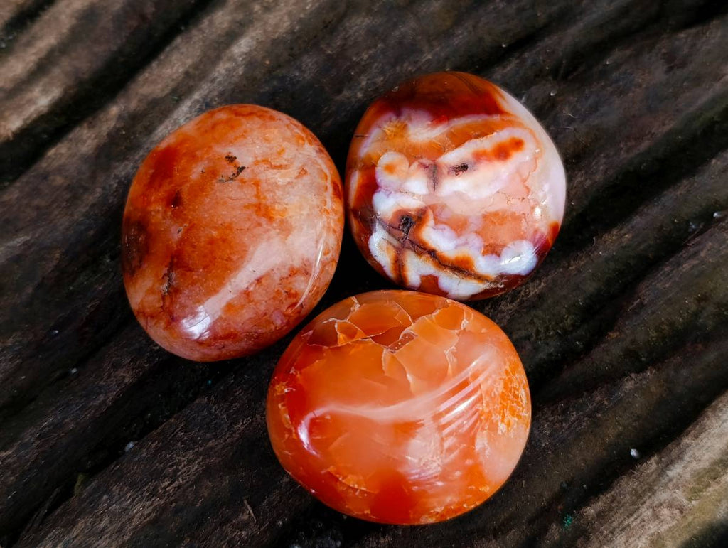 Polished Carnelian Agate Gemstone Galets x 20 From Madagascar - Toprock Gemstones and Minerals 