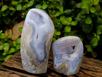 Polished Blue Lace Agate Standing Free Forms x 6 From Nsanje, Malawi