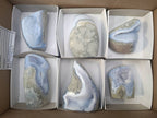 Polished Blue Lace Agate Standing Free Forms x 6 From Nsanje, Malawi - Toprock Gemstones and Minerals 