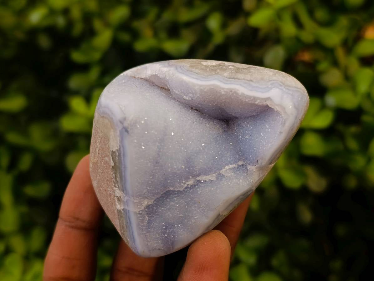 Polished Blue Lace Agate Standing Free Forms x 6 From Nsanje, Malawi - Toprock Gemstones and Minerals 