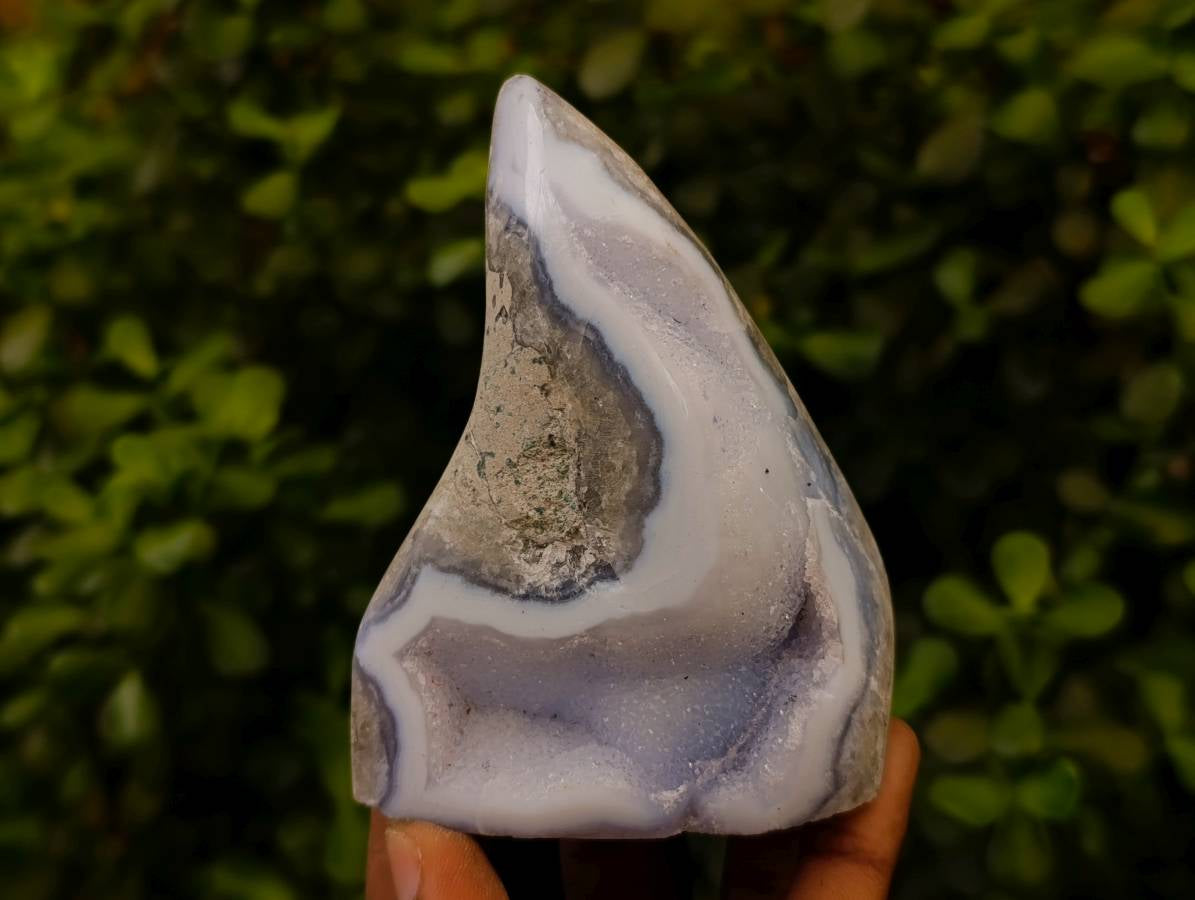 Polished Blue Lace Agate Standing Free Forms x 6 From Nsanje, Malawi - Toprock Gemstones and Minerals 
