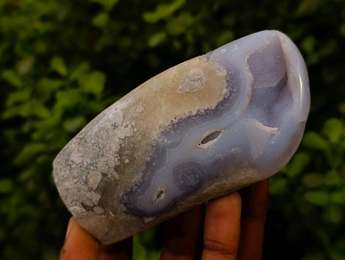 Polished Blue Lace Agate Standing Free Forms x 6 From Nsanje, Malawi - Toprock Gemstones and Minerals 