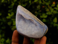 Polished Blue Lace Agate Standing Free Forms x 6 From Nsanje, Malawi