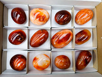 Polished Carnelian Agate Gemstone Galets x 12 From Madagascar