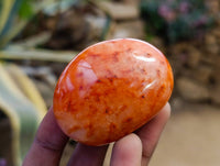 Polished Carnelian Agate Gemstone Galets x 12 From Madagascar