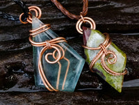 Hand Made Mixed Stone Copper Wire Wrapped Pendants x 6 From Southern Africa