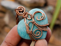 Hand Made Mixed Stone Copper Wire Wrapped Pendants x 6 From Southern Africa