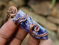 Hand Made Mixed Stone Copper Wire Wrapped Pendants x 6 From Southern Africa