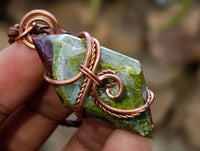 Hand Made Mixed Stone Copper Wire Wrapped Pendants x 6 From Southern Africa