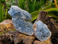 Natural Blue Celestite Specimens x 3 From Sakoany, Madagascar