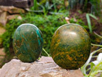 Polished Verdite Palm Stones x 6 From Zimbabwe