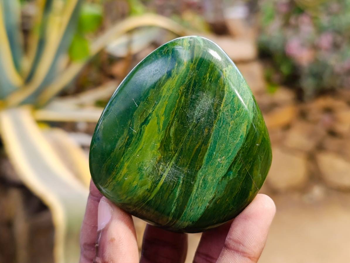 Polished Verdite Palm Stones x 6 From Zimbabwe - Toprock Gemstones and Minerals 