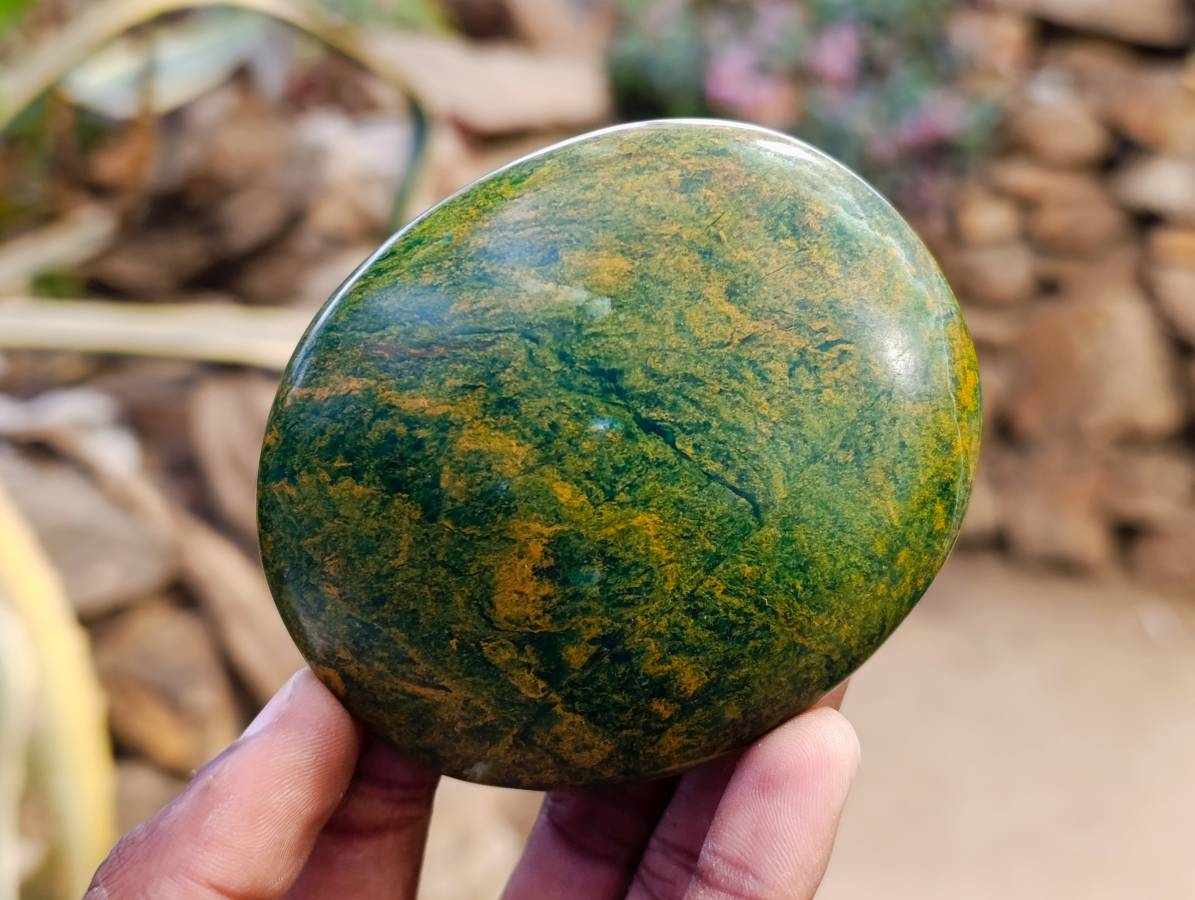 Polished Verdite Palm Stones x 6 From Zimbabwe - Toprock Gemstones and Minerals 