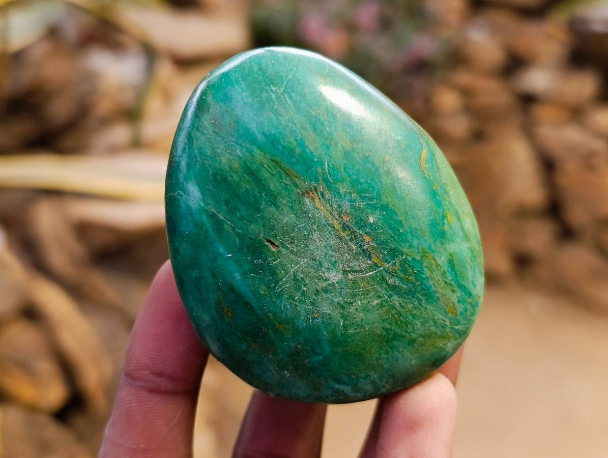 Polished Verdite Palm Stones x 6 From Zimbabwe - Toprock Gemstones and Minerals 