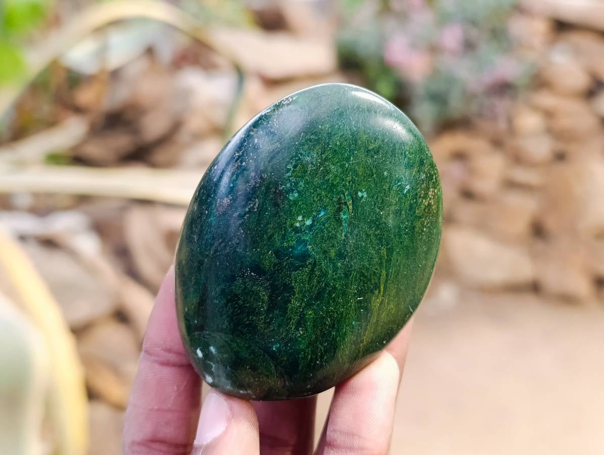 Polished Verdite Palm Stones x 6 From Zimbabwe - Toprock Gemstones and Minerals 