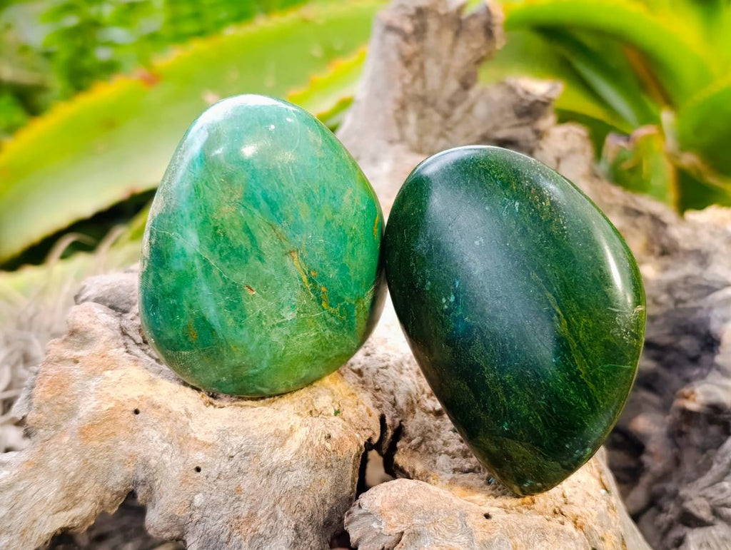 Polished Verdite Palm Stones x 6 From Zimbabwe - Toprock Gemstones and Minerals 
