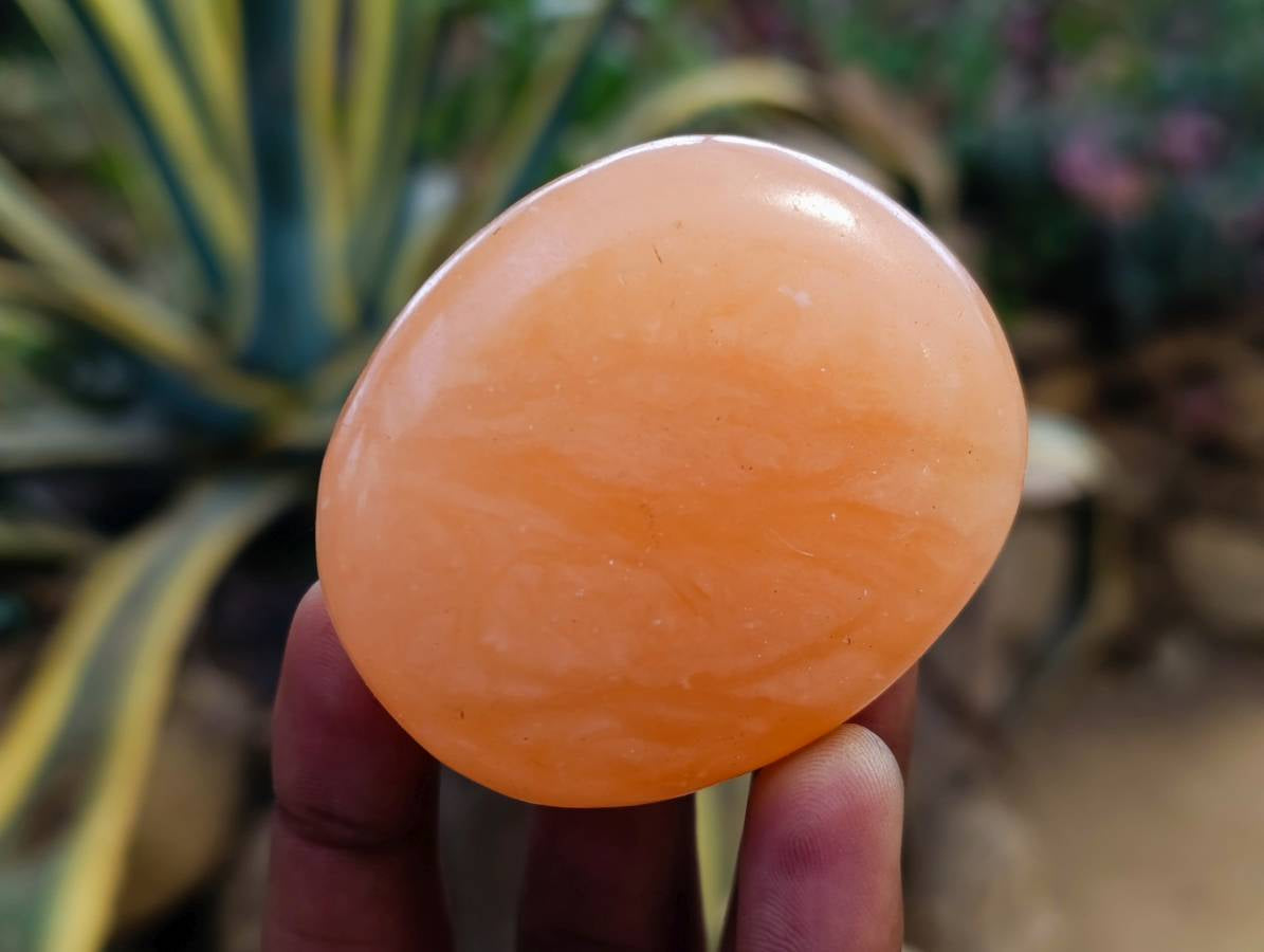 Polished Orange Twist Calcite Galets x 12 From Maevantanana, Madagascar - Toprock Gemstones and Minerals 