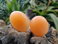 Polished Orange Twist Calcite Galets x 12 From Maevantanana, Madagascar
