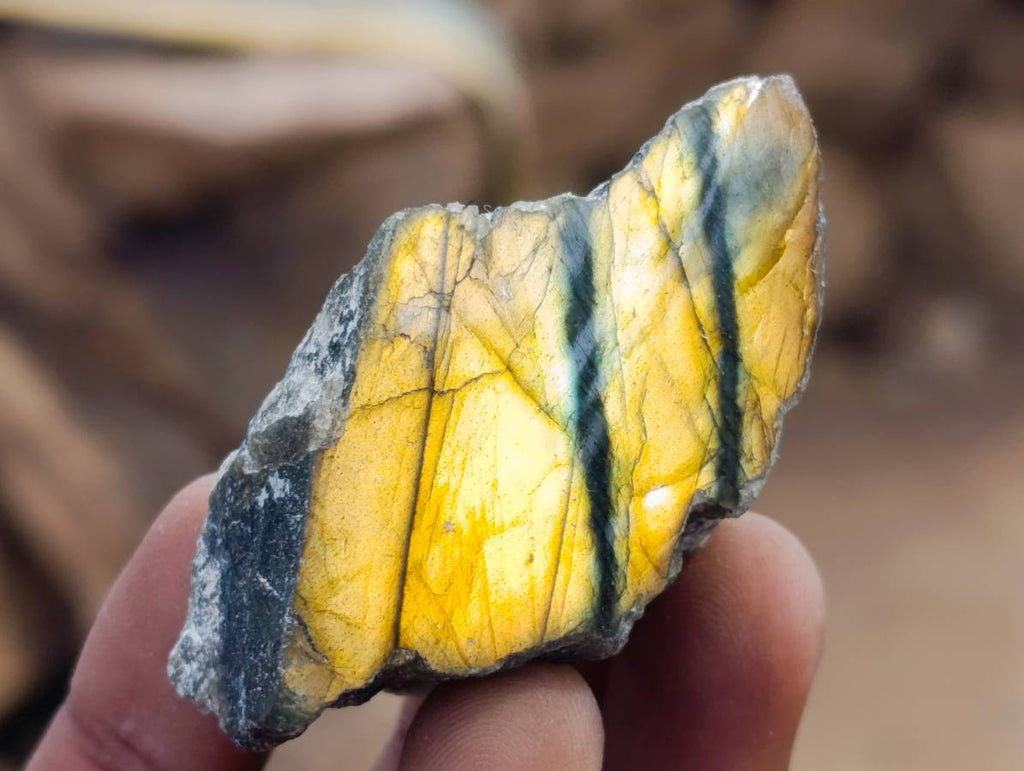 Polished On One Side Labradorite x 35 From Tulear, Madagascar - Toprock Gemstones and Minerals 