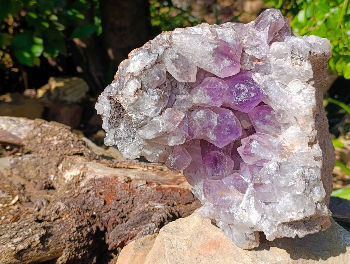 Natural Jacaranda Amethyst Quartz Crystal Geode x 1 From Mumbwa, Zambia - Toprock Gemstones and Minerals 