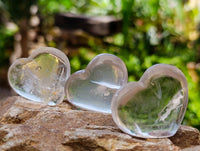 Polished Clear Quartz Crystal Hearts x 20 From Madagascar