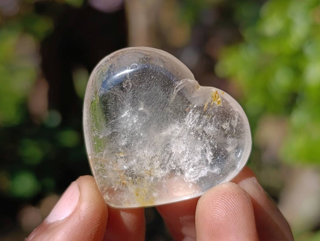 Polished Clear Quartz Crystal Hearts x 20 From Madagascar - Toprock Gemstones and Minerals 