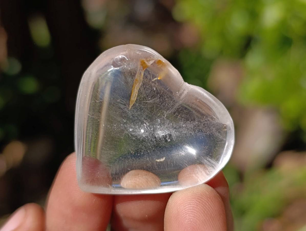 Polished Clear Quartz Crystal Hearts x 20 From Madagascar - Toprock Gemstones and Minerals 