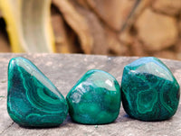 Polished Flower Banded Malachite Free Forms x 35 From Congo