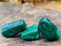 Polished Flower Banded Malachite Free Forms x 35 From Congo