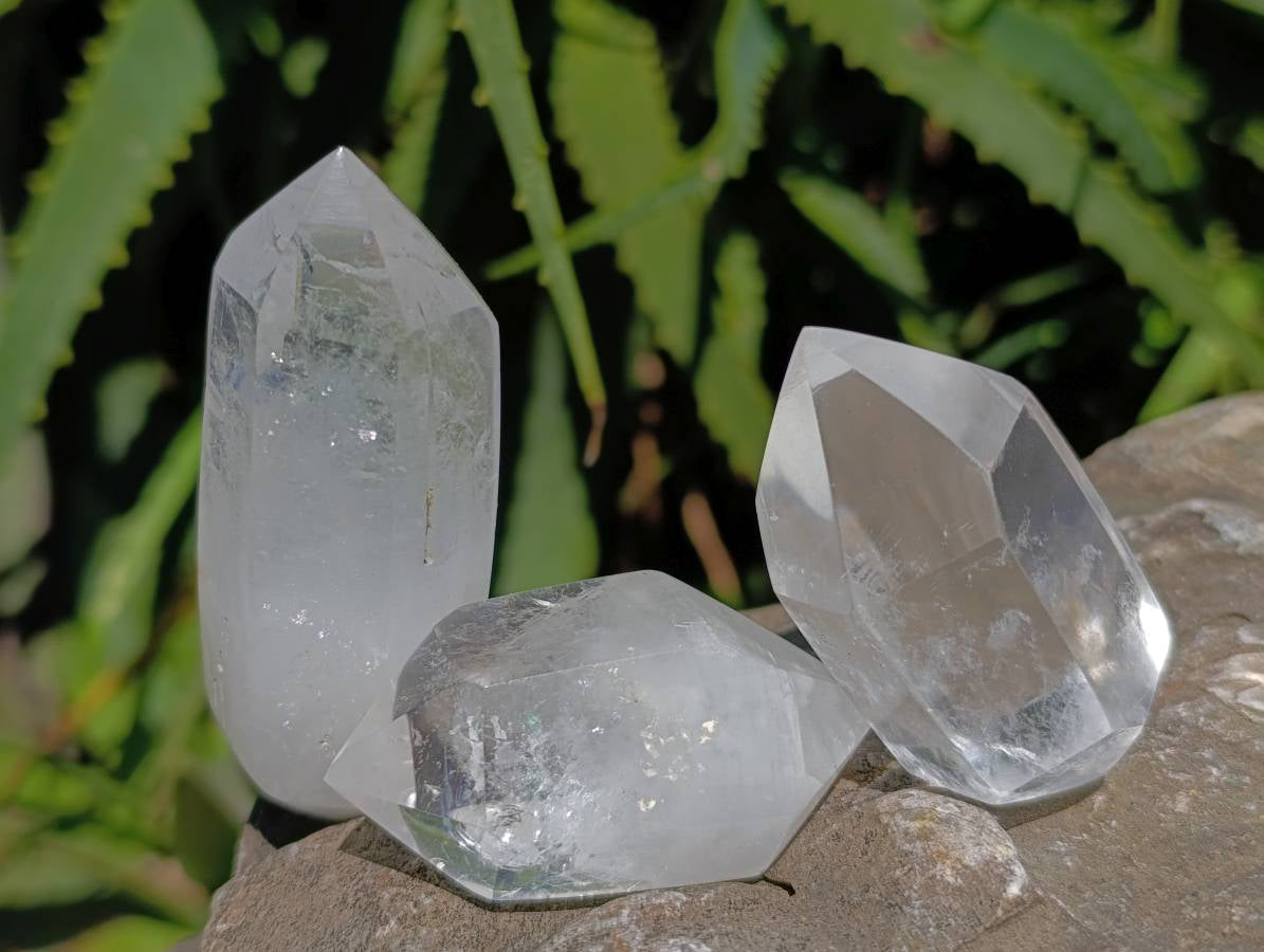 Polished Double Terminated Clear Quartz Crystals x 7 From Madagascar - Toprock Gemstones and Minerals 