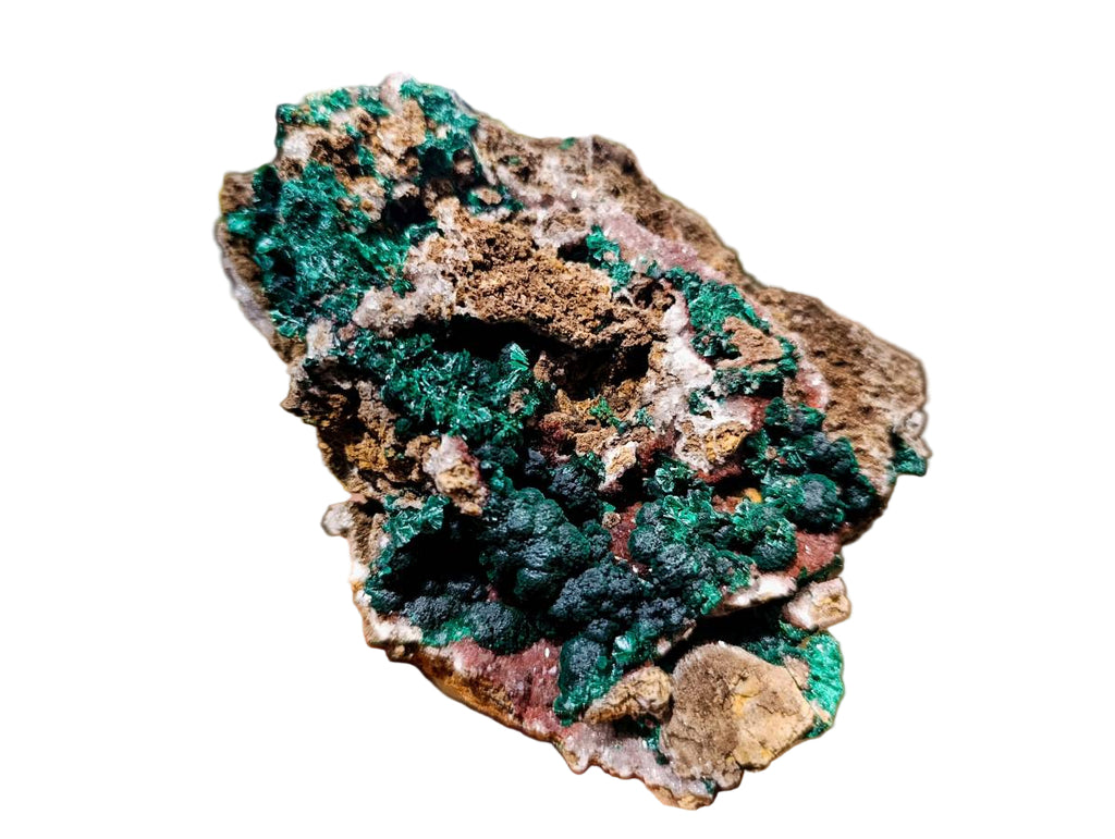 Natural Ball Malachite and Drusy Quartz On Dolomite Matrix Specimen x 1 From Kambove, Congo - Toprock Gemstones and Minerals 