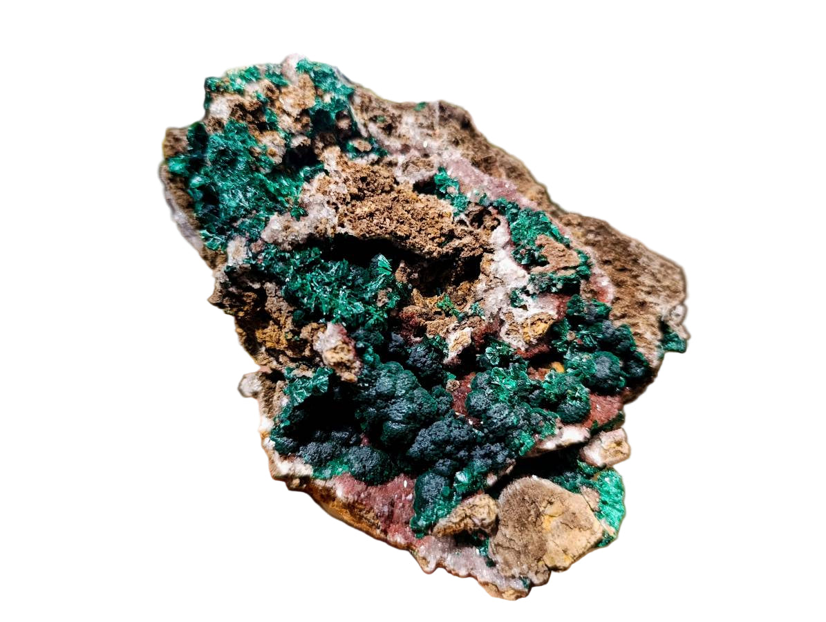 Natural Ball Malachite and Drusy Quartz On Dolomite Matrix Specimen x 1 From Kambove, Congo - Toprock Gemstones and Minerals 