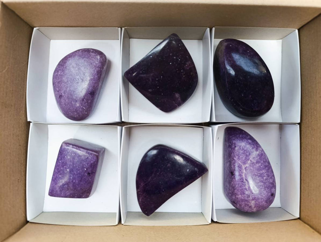 Polished Lepidolite Free Forms x 6 From Zimbabwe - Toprock Gemstones and Minerals 