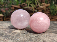 Polished Star Rose Quartz Spheres x 3 From Madagascar