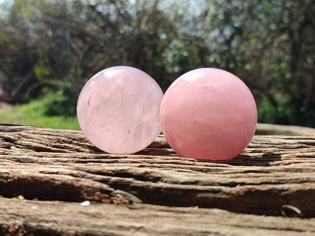 Polished Star Rose Quartz Spheres x 3 From Madagascar - Toprock Gemstones and Minerals 