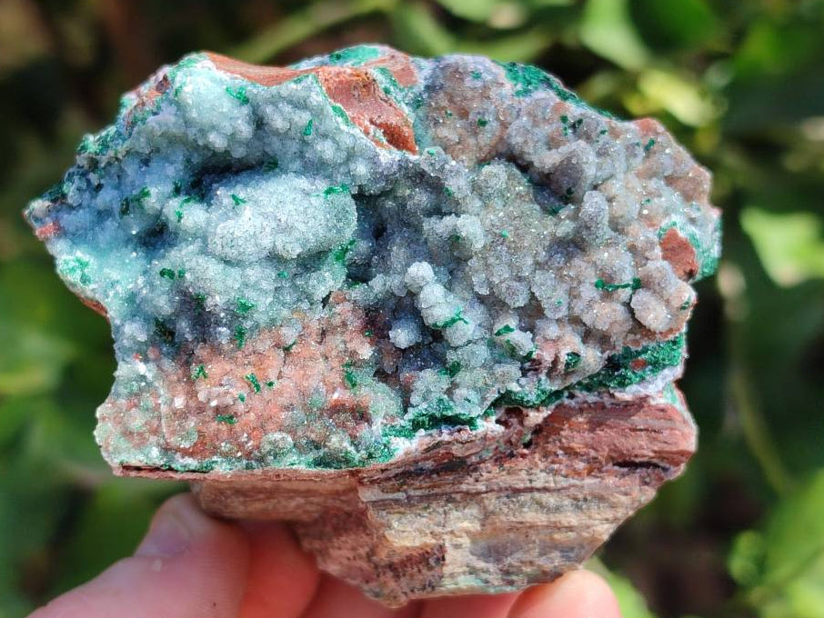 Natural Drusy Quartz Coated Malachite On Red Copper Dolomite Specimens x 3 From Lupoto Mine, Congo - Toprock Gemstones and Minerals 