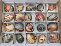 Polished Polychrome Jasper Palm Stones x 20 From NW Coast, Madagascar