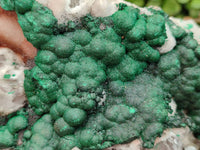 Natural Ball Malachite On Quartz Matrix Specimen x 1 From Kambove, Congo