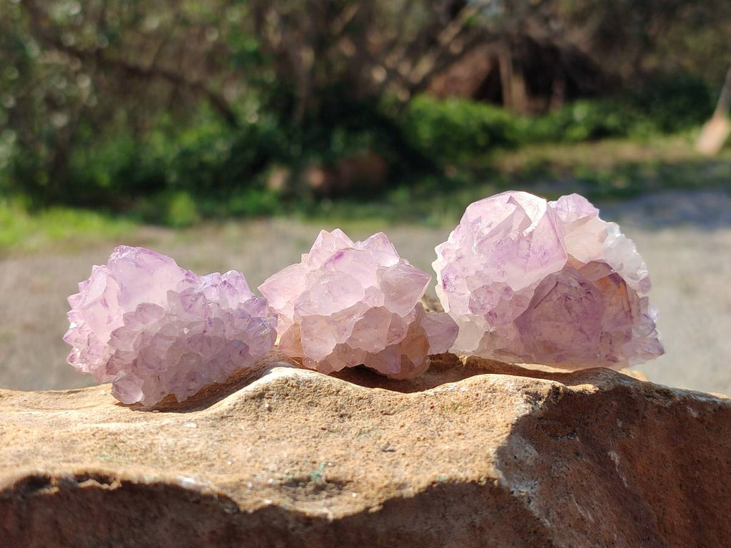 Natural Amethyst Spirit Quartz Clusters x 12 From Boekenhouthoek, South Africa - Toprock Gemstones and Minerals 