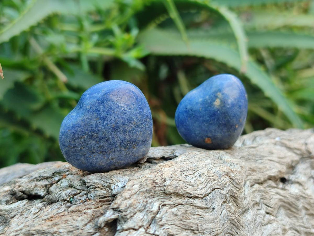 Polished Lazulite Hearts x 35 From Madagascar - Toprock Gemstones and Minerals 