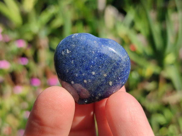 Polished Lazulite Hearts x 35 From Madagascar