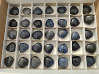 Polished Lazulite Hearts x 35 From Madagascar
