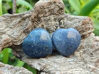 Polished Lazulite Hearts x 35 From Madagascar