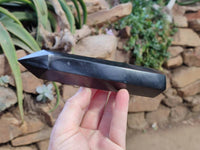 Polished Black Basalt Points x 6 From Madagascar