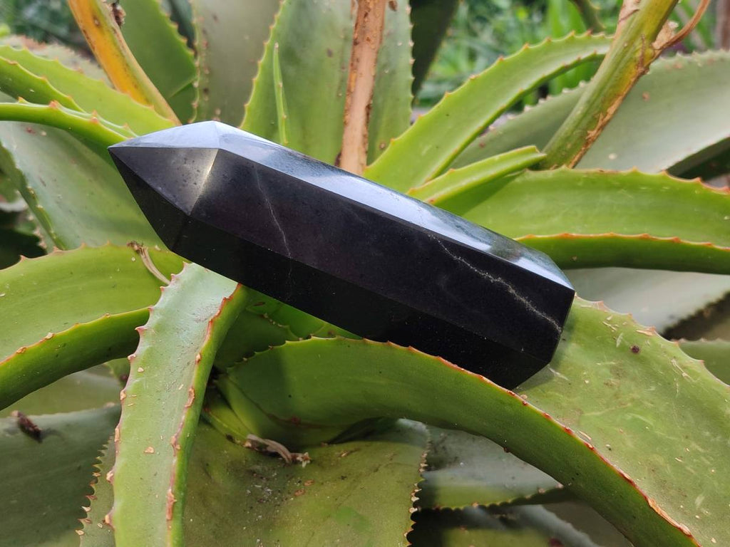 Polished Black Basalt Points x 6 From Madagascar - Toprock Gemstones and Minerals 