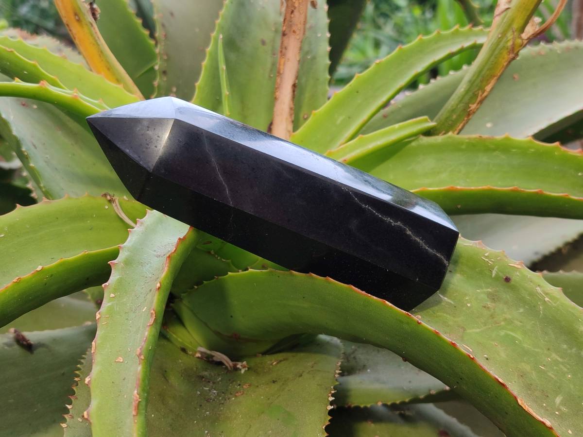 Polished Black Basalt Points x 6 From Madagascar - Toprock Gemstones and Minerals 