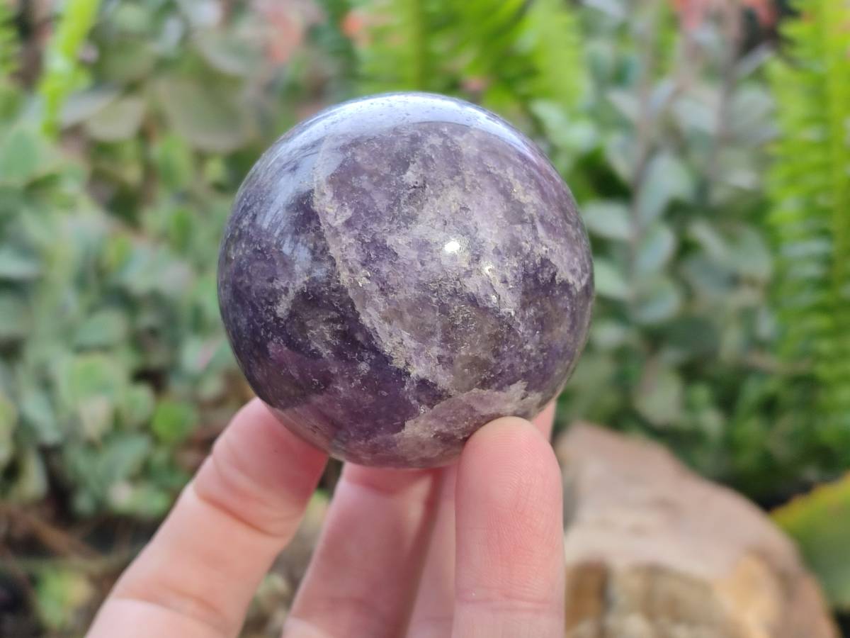 Polished Lepidolite With Pink Rubellite Spheres x 4 From Ambatondrazaka, Madagascar - Toprock Gemstones and Minerals 
