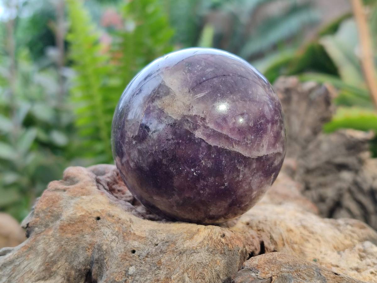 Polished Lepidolite With Pink Rubellite Spheres x 4 From Ambatondrazaka, Madagascar - Toprock Gemstones and Minerals 